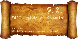 Félegyházi Klaudia névjegykártya